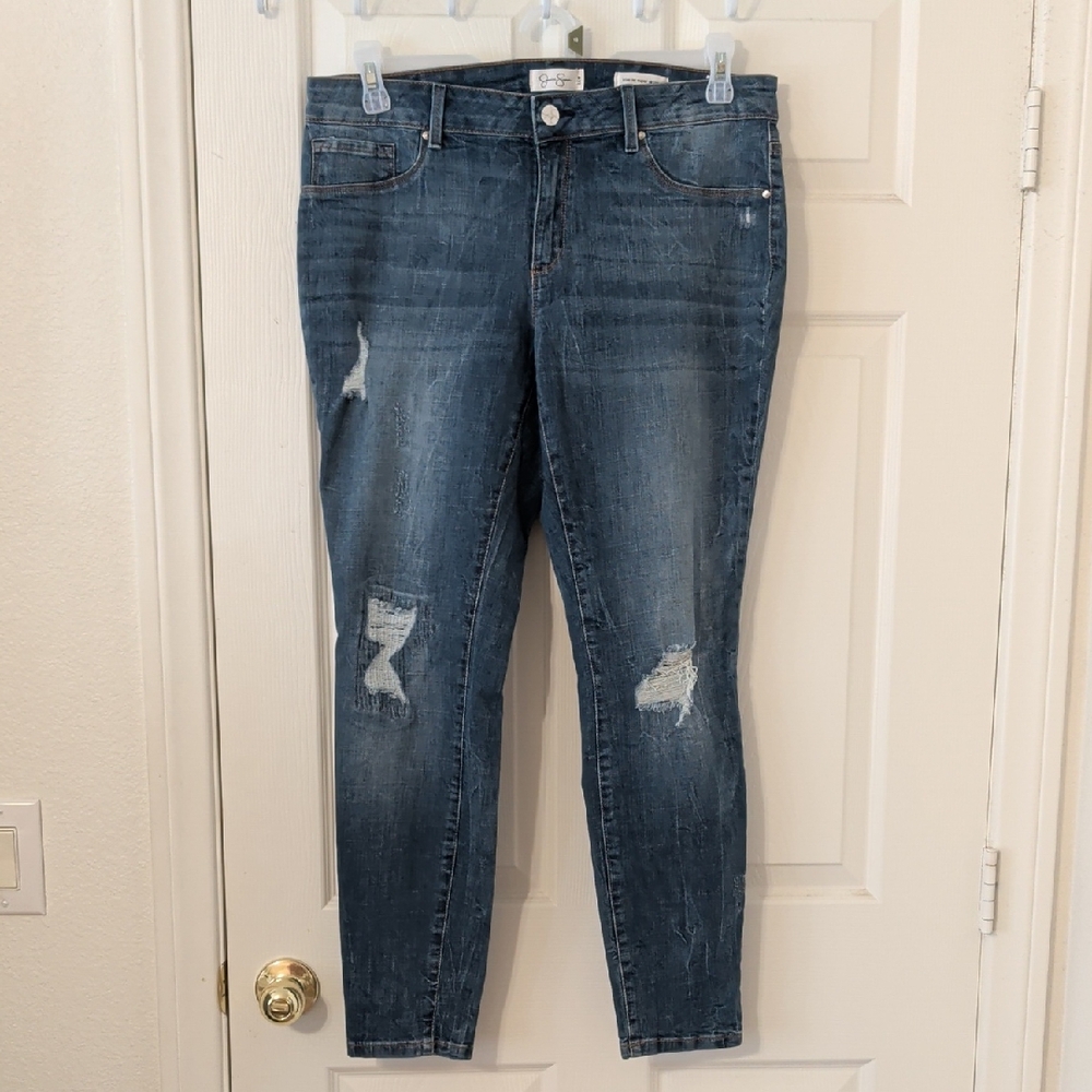 Jessica Simpson Distressed Women's Skinny Jeans - Dark Blue